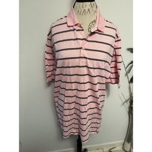 Polo Ralph Lauren Golf Shirt XL Pink Blue Striped Short Sleeve Preppy Pony Golf